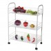 2 3 4 Layers Space Saving Kitchen Storage Baskets Trolley Rack with Wheels