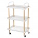 Square 3  story Nordic Movable Shelf Wrought Iron Living Room Tea Art Round Trolley Kitchen Bathroom Storage Rack