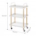 Square 3  story Nordic Movable Shelf Wrought Iron Living Room Tea Art Round Trolley Kitchen Bathroom Storage Rack