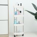 4 Layer Gap Storage Rack Bath Tower Assemble Space Saving Organizer Rolling Utility Cart for Bathroom Storage Rack