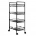 3 4 Layers Movable Shelf Kitchen Organizer Iron Storage Baskets Removable Holder with Universal Wheel Trolley for Kitchen Bathroom Bedroom