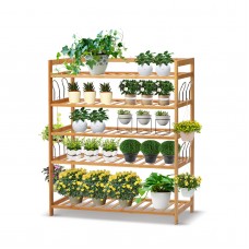 5 Tier Bamboo Shoe Rack Shoe Shelf with 8 Metal Side Hangers