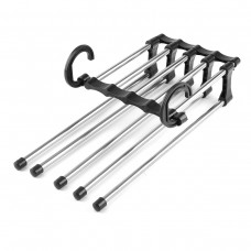 5in1 Adjustable Closet Organizer Space  Saver Trousers Pants Rack Hanger Hook