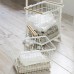 2 Tiers Laundry Basket Cart Household Clothes Storage Organizer Movable Layered Rack Storage Shelf