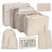 9 In 1 Cosmetic Bag Travel Storage Bag Set Folding Storage Bag   Beige