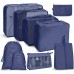 9 In 1 Cosmetic Bag Travel Storage Bag Set Folding Storage Bag  Navy Blue