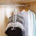 Creative Multi  layer Folding Hangers Multipurpose Clothes Hat Pants Save Space Storage Rack Wardrobe Storage Organization  Light Grey