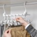 Creative Multi  layer Folding Hangers Multipurpose Clothes Hat Pants Save Space Storage Rack Wardrobe Storage Organization  Light Grey