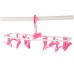 12  Clip Folding Drying Rack Underwear Socks Clip Multi  functional Clothes Rack  Rose Red