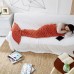 Mermaid Tail Knitted Blanket Fish Tail Blanket  Size  60x140cm  Cocoa