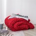 Handmade Thick Wool Knitted Blanket Sofa Chenille Stick Knitted Blanket  Size  80 x 100 CM  Scarlet