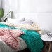 Handmade Thick Wool Knitted Blanket Sofa Chenille Stick Knitted Blanket  Size  80 x 100 CM  Black