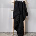 Handmade Thick Wool Knitted Blanket Sofa Chenille Stick Knitted Blanket  Size  130 x 160 CM  Black