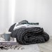 Handmade Thick Wool Knitted Blanket Sofa Chenille Stick Knitted Blanket  Size  130 x 160 CM  Dark Gray