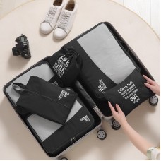 RH2203 6 In 1 Travel Portable Storage Bag Set Without Suitcase  Black