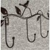 2 PCS Wrought Iron Birds Pattern Decorated Simple Clothes Hooks  Black