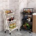 3 Layers Collapsible Multifunctional Cart Shelf Stretch Storage Automatic Control Angle Suitable for Livingroom Kitchen Bathroom