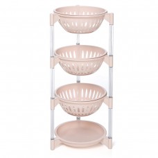 4 Tiers Kitchen Vegetable Storage Basket Multi  Functional Fruits Rack Floor Shelf