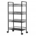 3 4 Layers Movable Shelf Kitchen Organizer Iron Storage Baskets Removable Holder with Universal Wheel Trolley for Kitchen Bathroom Bedroom