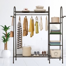 Multi  layers Floor Hanger Clothes Rack Shoes Storage Shelf Hats Wardrobe for Home Furniture