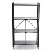 3 4 5 Layers Folding Shelf with Wheel Multifunctional Carbon Steel Storage Rack Kitchen Tool for Living Room Bedroom